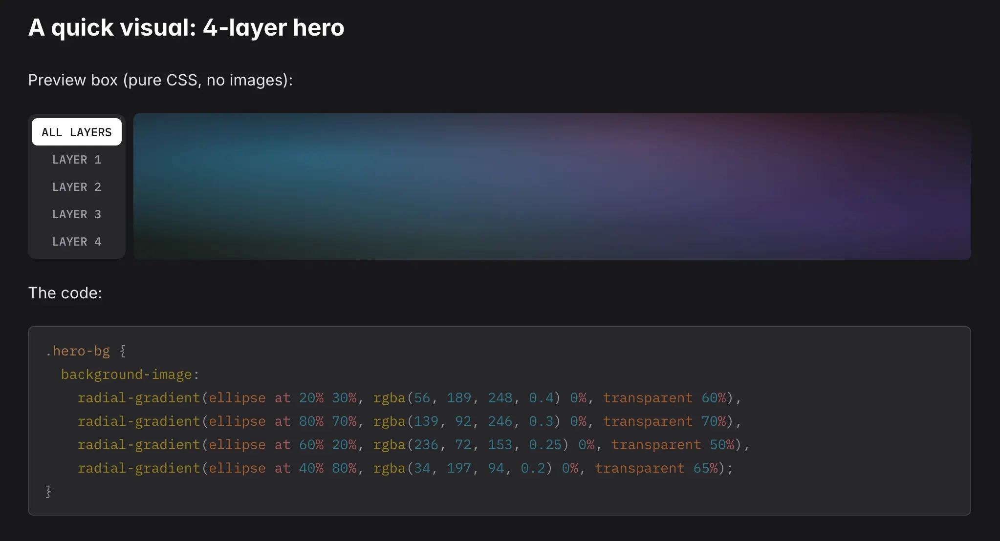 CSS Backgrounds with Multiple Gradient Layers: Foundations