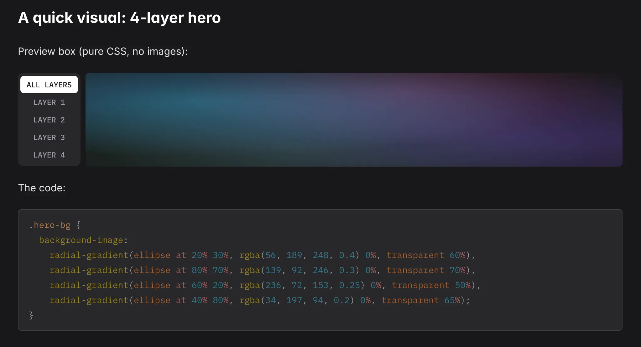 CSS Backgrounds with Multiple Gradient Layers: Foundations